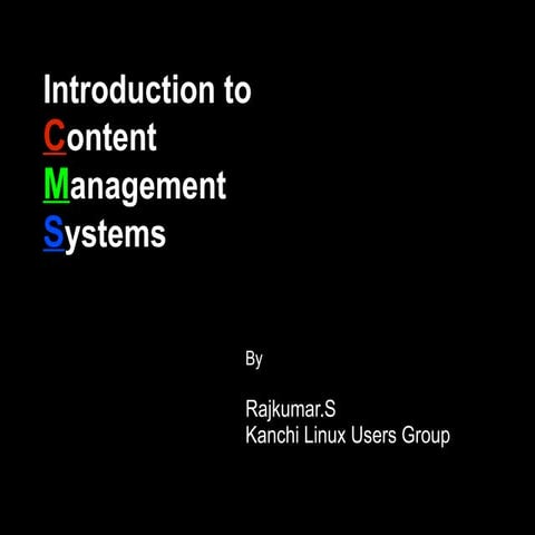 Intro about Content Management System