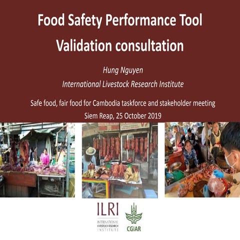 Food safety performance tool validation consultation