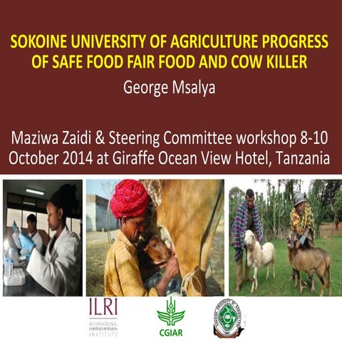 Sokoine University of Agriculture progress on safe food fair food and cow kil...