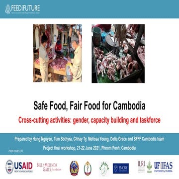 Safe Food, Fair Food for Cambodia cross-cutting activities: Gender, capacity ...