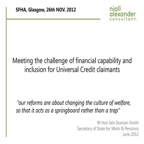SFHA Meeting the challenge of financial capability for UC claimants