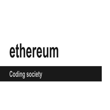 Ethereum: Coding Society
