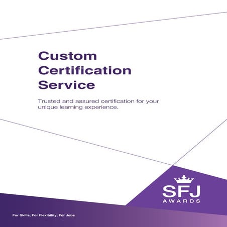 SFJ Awards Custom Certification for Bespoke Learning