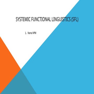 Systemic functional linguistic SFL in teaching english | PPTX