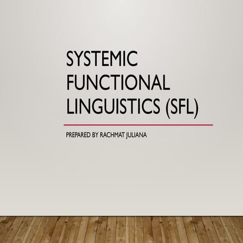 Systemic Functional Linguistics | PPTX