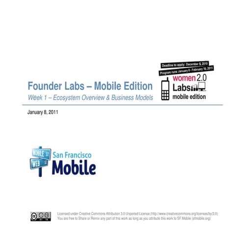 SFMobile: Founder Labs Mobile Edition 01/09/11