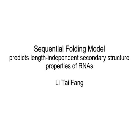 Sequential Folding Model of RNA secondary structure