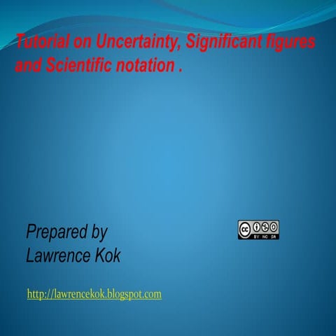 IB Chemistry on Uncertainty, Significant figures and Scientific notation