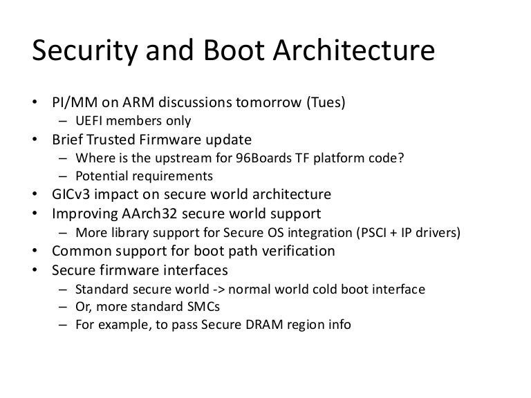 SFO15101 Security requirements on ARMv8A boot architecture