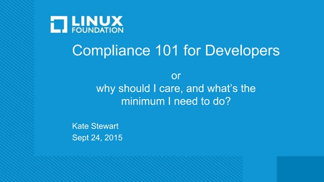  SFO15-TR7: OSS License Compliance
