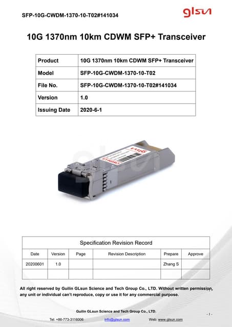 Shenzhen Hifibercom Technology Co.,Ltd 10G bidi 20km optical