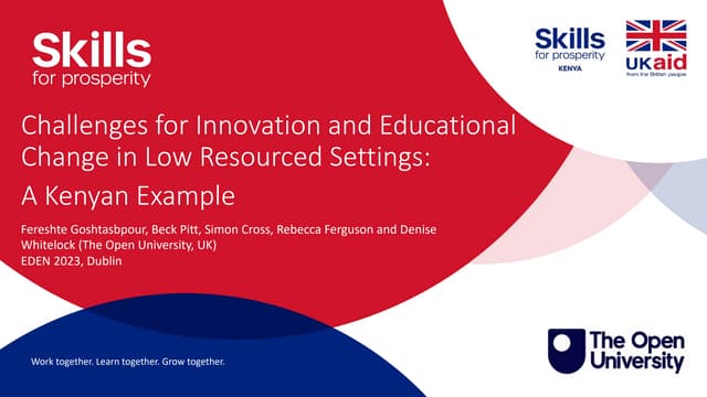 Challenges for innovation and educational change in low resourced settings: A...