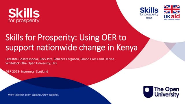 Skills for Prosperity: Using OER to support nationwide change in Kenya