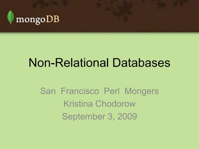 Non-Relational Databases