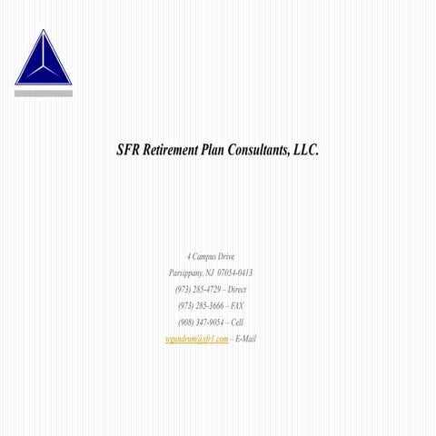 Sfr Retirement Plan   05 13 09
