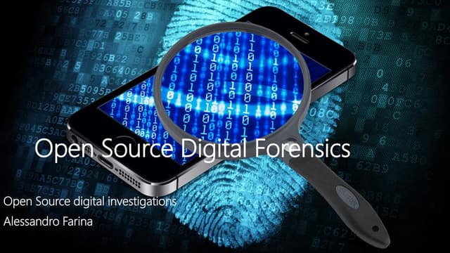 SFScon19 - Alessandro Farina - Open Source Forensics