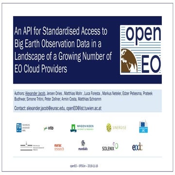 SFScon19 - Alexander Jacob - openEO