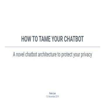 SFScon19 - Fiete Lüer - How to tame your chatbot DARK