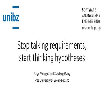 SFScon 2020 - Xiaofeng Wang Jorge Melegati - Stop talking requirementsstart t...