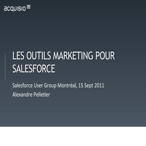 Les outils marketing avec Salesforce.com
