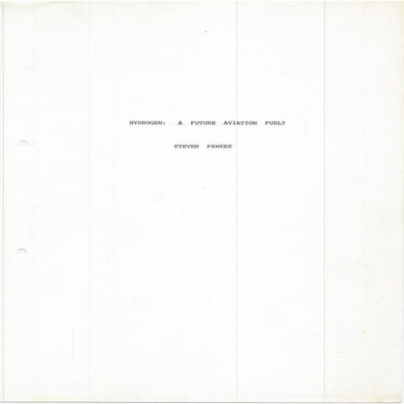 Hydrogen: A Future Aviation Fuel?