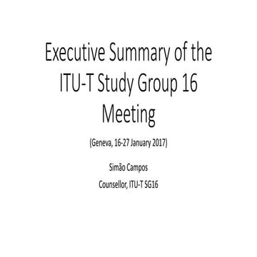 ITU-T Study Group 16 Meeting Achievements