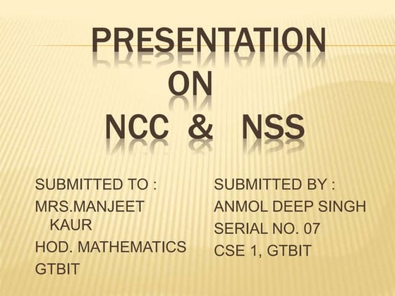 NCC Obstacle Training : Lt. Cdr. M. Arokiasamy | PPT