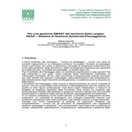 Sgap sistema di gestione ambiental-paesaggistico | PDF