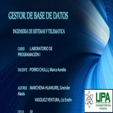 GESTOR DE BASE DE DATOS