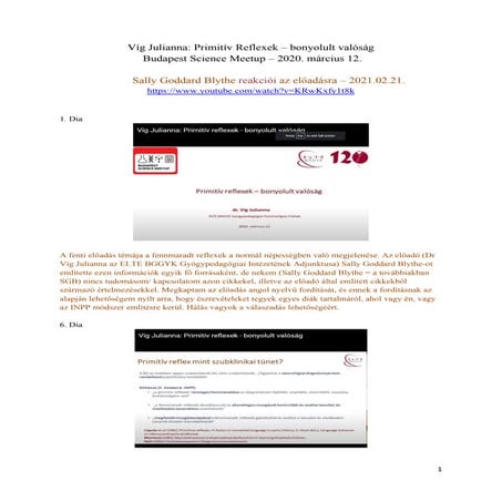 Sally Goddard Blythe válasza Víg Julianna előadására 