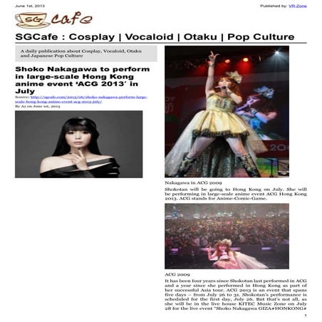 SGcafe Anime News For Otaku Jun 2013 Issue