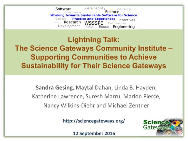 SGCI - The Science Gateways Community Institute - Supporting Communities to A...