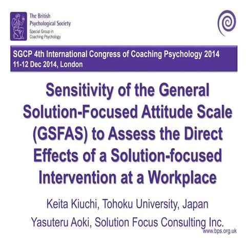 International Congress of Coaching Psychology 2014 (Kiuchi & Aoki)
