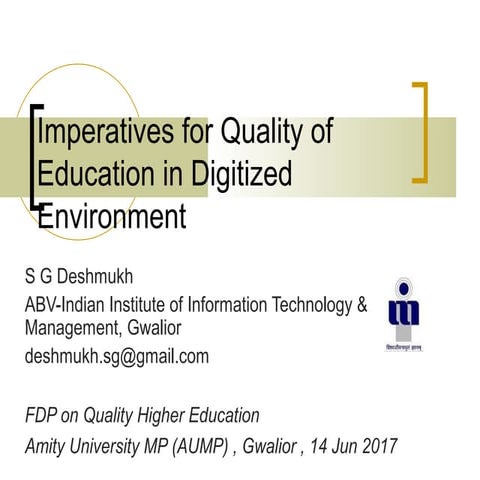 Sgd imperatives-for quality in digital enviorn-amity-jun-2017