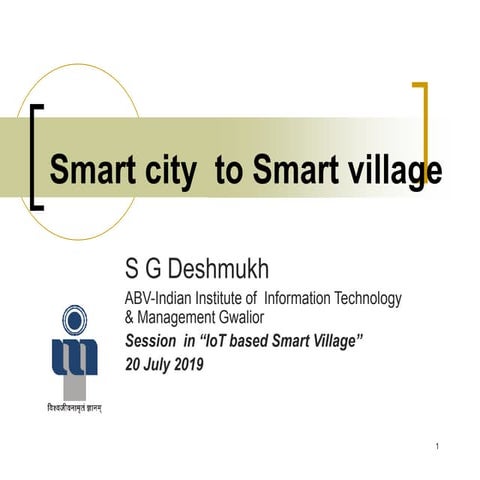 smart city to smart village 