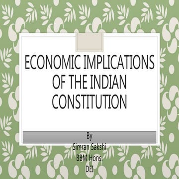 Economic implications of the Indian Constitution