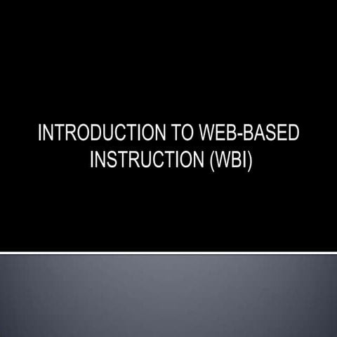 Web based learning | PPTX