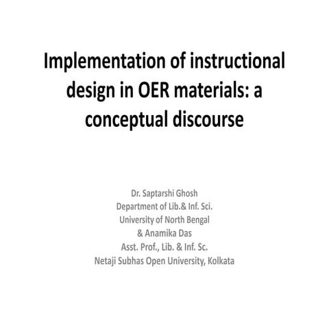 Implementation of instructional design in OER materials: a conceptual discourse