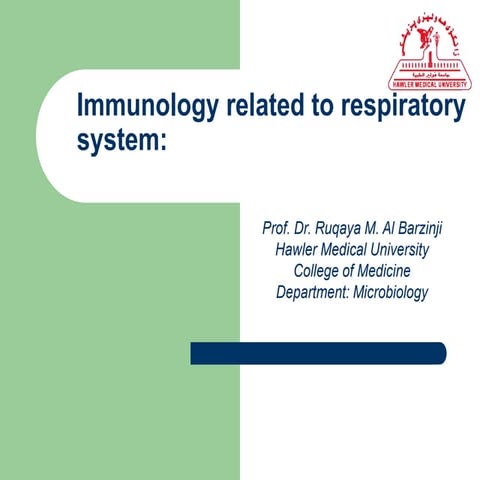 Sgl stage 2 immunology related to respiratory system