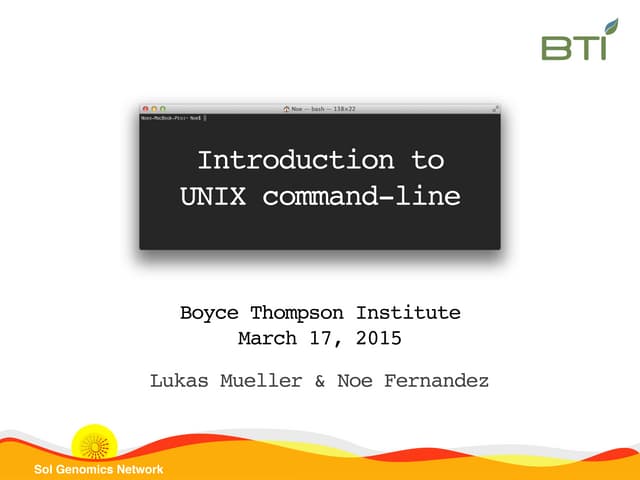 SGN Introduction to UNIX Command-line 2015 part 1