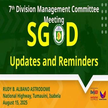 SGOD-for deped employees to inform them in some activies