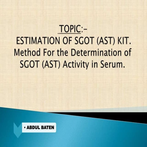ESTIMATION OF SGOT