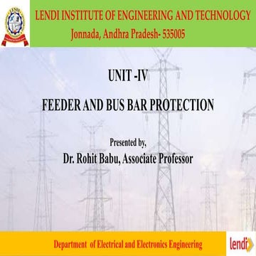 FEEDER AND BUS BAR PROTECTION | PPT