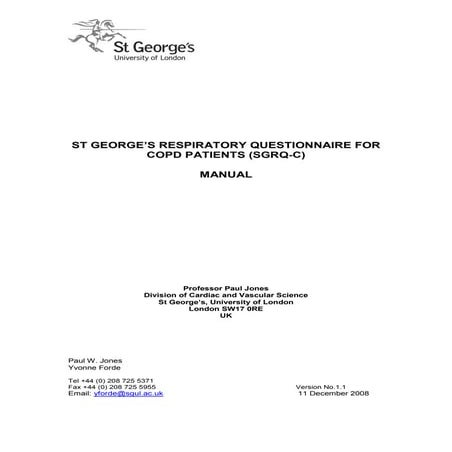 Cardiopulmonary sgrq questionnaire | PPTX