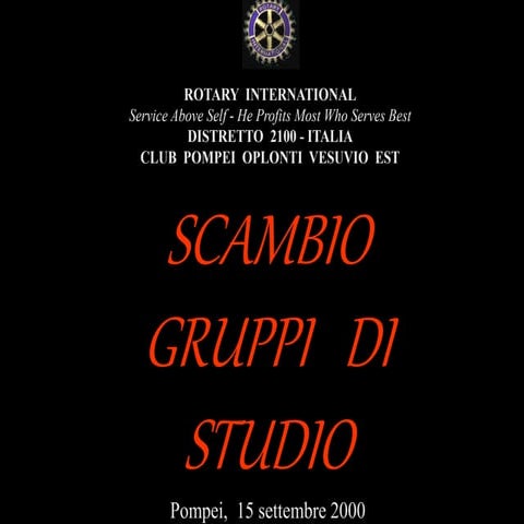Rotary International District 2100 Italy - Study Group Exchange
