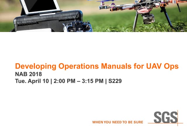 SGS - Development of UAV Operations Manuals
