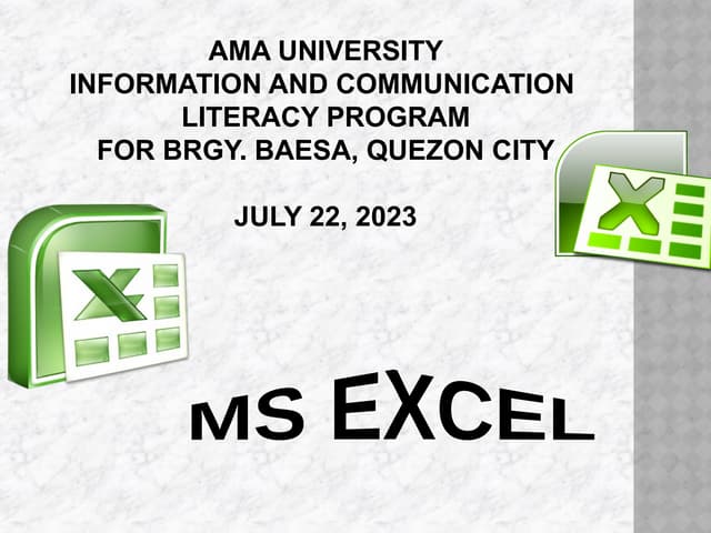 Introduction to Excel for Literacy Program