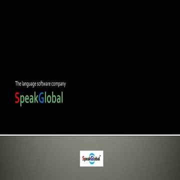 SpeakGlobal: The language software company