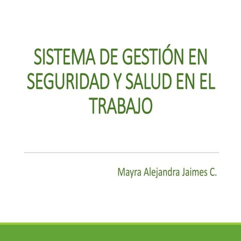 Sistema de gestión de seguridad y salud en el trabajo | PDF