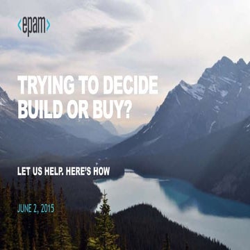 EPAM Bell Build vs. Buy